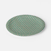 モロッコ民族幾何学モザイクパターン ペーパープレート (アングル)