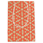 モロッコ民族幾何学モザイクパターン ミディアムペーパーバッグ (正面)