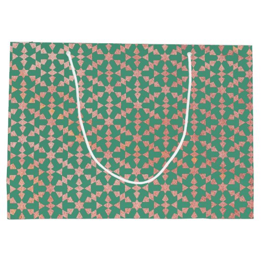 モロッコ民族幾何学モザイクパターン ラージペーパーバッグ (裏面)