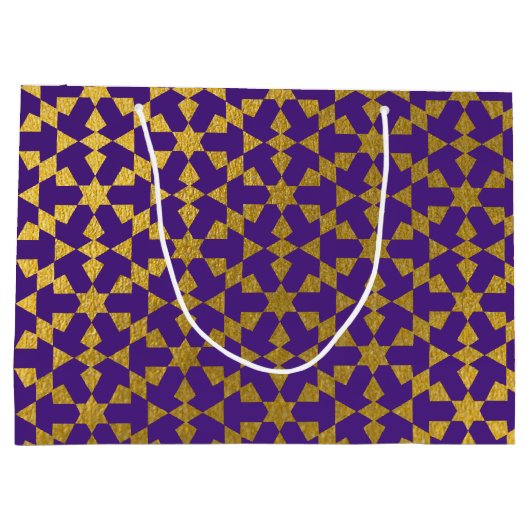 モロッコ民族幾何学モザイクパターン ラージペーパーバッグ (裏面)