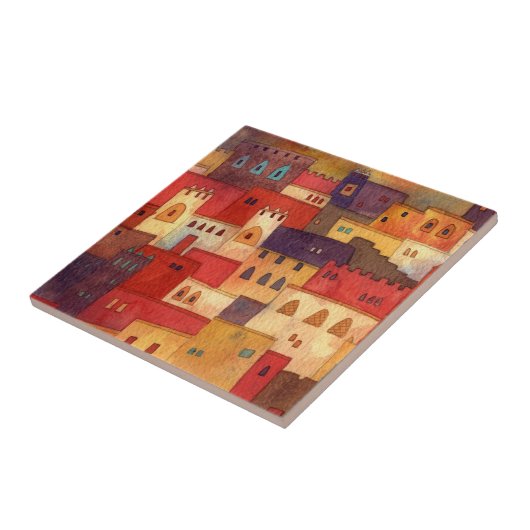 モロッコ水彩建築 タイル (側面)