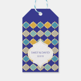モロッコ王室のタイル青結婚黄 ギフトタグ