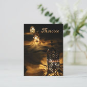 モロッコ白熱［赤熱］光を放つの砂漠の夜のランタン。 ポストカード (スタンド正面)