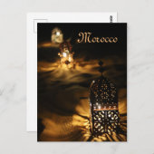 モロッコ白熱［赤熱］光を放つの砂漠の夜のランタン。 ポストカード (正面/裏面)