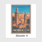 モロッコ砂漠イラスト旅行アートヴィンテージ シール (シート)