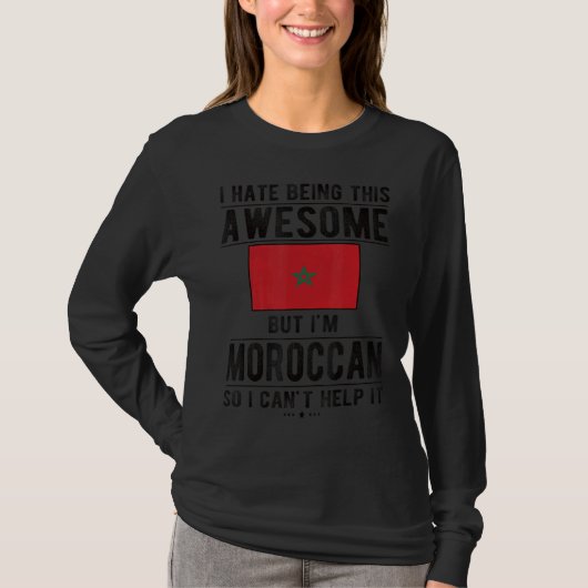モロッコ素晴らし国旗モロッコのルーツ Tシャツ (正面)