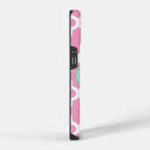 モロッコ調モノグラム ピンクアクア iPhoneケース (右側面)