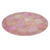 モロッコ金ゴールドライン:ピンクの水色 カッティングボード (角)