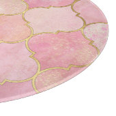 モロッコ金ゴールドライン:ピンクの水色 カッティングボード (角)