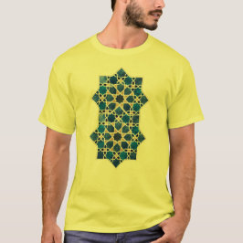 モロッコ風イスラム幾何学模様 スター ウォーターカラー Tシャツ