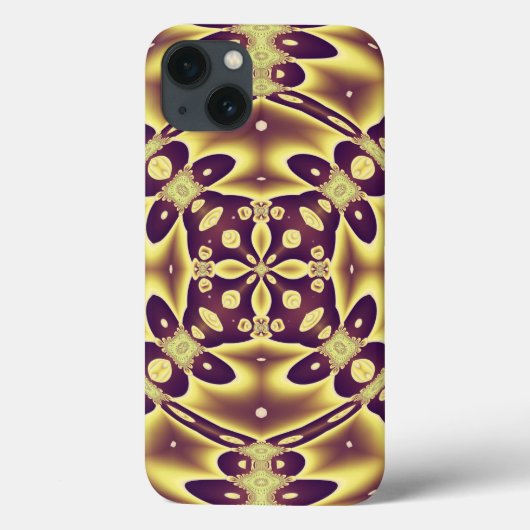 モロッコ風ゴールドパープルの贅沢な抽象柄 Case-Mate iPhoneケース (裏面)