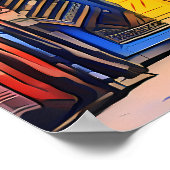 モロッコ鮮やかソークウォールアートマーケット通り ポスター (角)