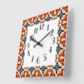 モロッコ鮮やかタイル スクエア壁時計 (傾斜)