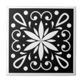 モロッコ黒白 タイル (正面)