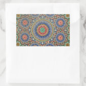 モロッコ・アラブ・モザイク・イスラム教の宗教様式 長方形シール (バッグ)