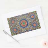 モロッコ・アラブ・モザイク・イスラム教の宗教様式 長方形シール (封筒)