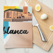 モロッコ・カサブランカ旅行ポスター キッチンタオル (四つ折り)