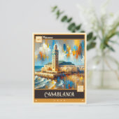 モロッコ，カサブランカ |ヴィンテージ絵画ー ポストカード (スタンド正面)