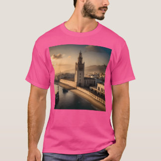 モロッコ カサブランカ 町 少年 ファンタジー 絵画 Tシャツ