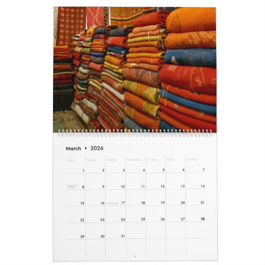 モロッコ カレンダー (3月 2026)