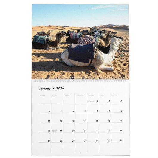 モロッコ カレンダー (1月 2026)