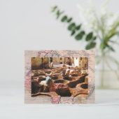 モロッコ、タンネリーは屋外で ポストカード (スタンド正面)