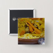 モロッコ、テトアン。モロッコ伝統的料理 缶バッジ (正面&裏面)