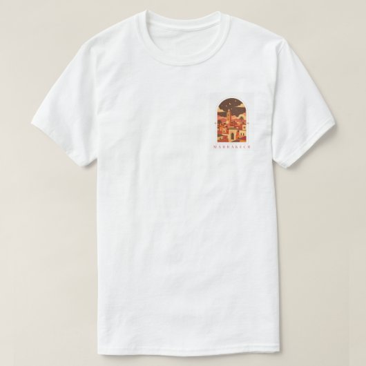 モロッコ マラケシュ レトロ ヴィンテージ 旅行 Tシャツ (デザイン正面)