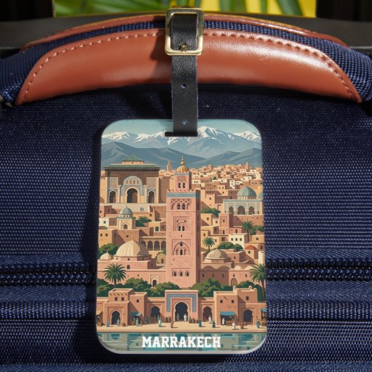 モロッコ マラケシュ 建築 ヴィンテージ 旅行 ラゲッジタグ (正面インサイチュ2)
