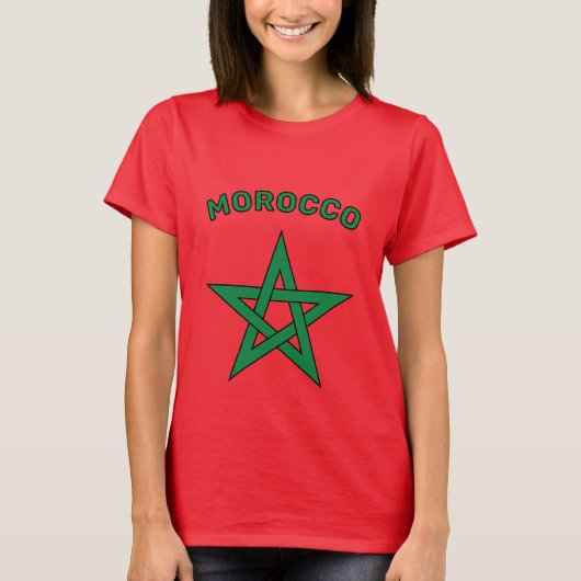 モロッコ - モロッコ国旗 メンズ Tシャツ (正面)