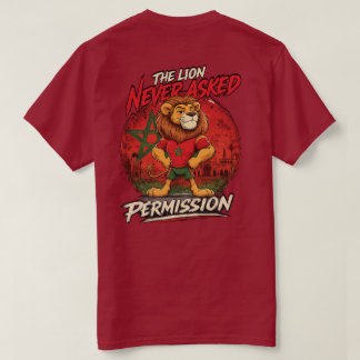 モロッコ ライオン サッカー ファン ユニーク Tシャツ
