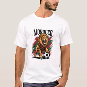 モロッコ ライオン サッカー ファン 2026 Tシャツ