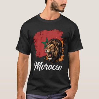 モロッコ ライオン 国旗 Tシャツ