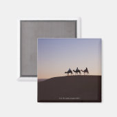 モロッコ，ラクダに乗る人々 マグネット (正面/裏面)