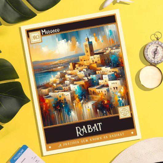 モロッコ，ラバト |ヴィンテージ絵画ー ポストカード