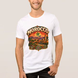 モロッコ レトロ マウンテン トラベル ポスター モロッコ トライブレンドTシャツ