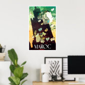 モロッコ、地域的な見方、羊飼い、彼の船で ポスター (ホームオフィス)