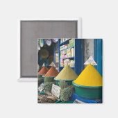 モロッコ、大西洋沿岸、ESSAOUIRA：スパイスマーケット マグネット (正面/裏面)