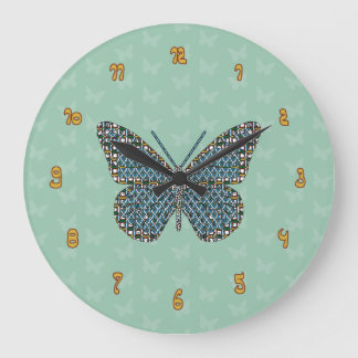 モロッコ（昆虫）オオカバマダラ、モナーク時計 ラージ壁時計