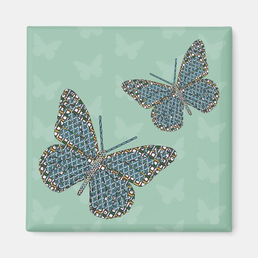 モロッコ（昆虫）オオカバマダラ、モナーク磁石 マグネット (正面)