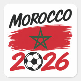 モロッコ 2026 サッカー ファン フットボール サポーター プライド スクエアシール