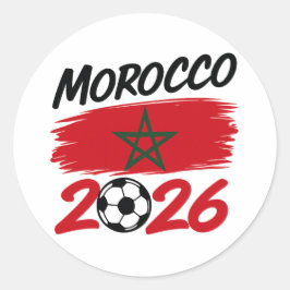 モロッコ 2026 サッカー ファン フットボール サポーター プライド ラウンドシール