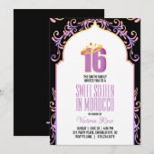 モロッコSWEET SIXTEENアラビアンナイツパープルインビタ 招待状 (正面/裏面)