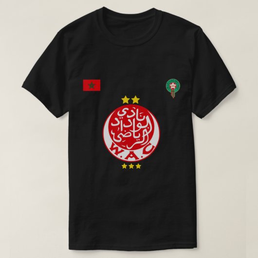 モロッコWydad Casablanca Wac恋人サッカーWidad T- Tシャツ (デザイン正面)