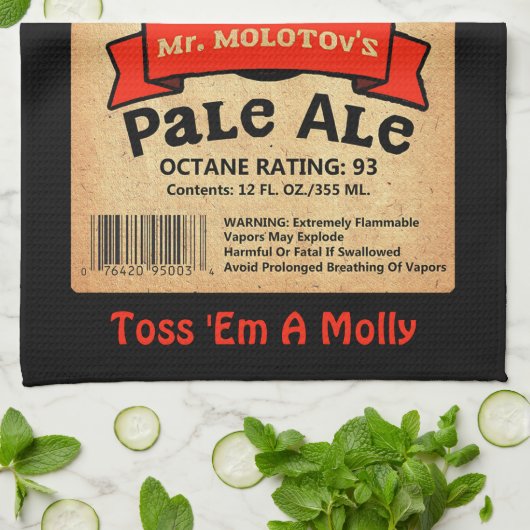 モロトフ氏のエール淡い色のレーベル キッチンタオル (折り畳み)