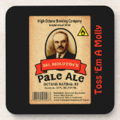 モロトフ氏のエール淡い色のレーベル コースター (正面)