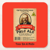 モロトフ氏のエール淡い色のレーベル スクエアペーパーコースター (正面)