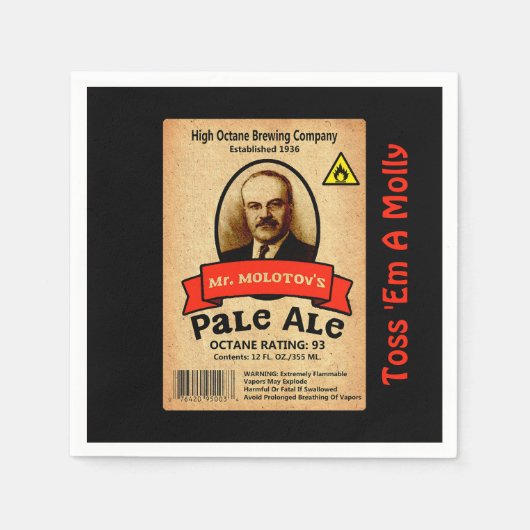 モロトフ氏のエール淡い色のレーベル スタンダードカクテルナプキン (正面)