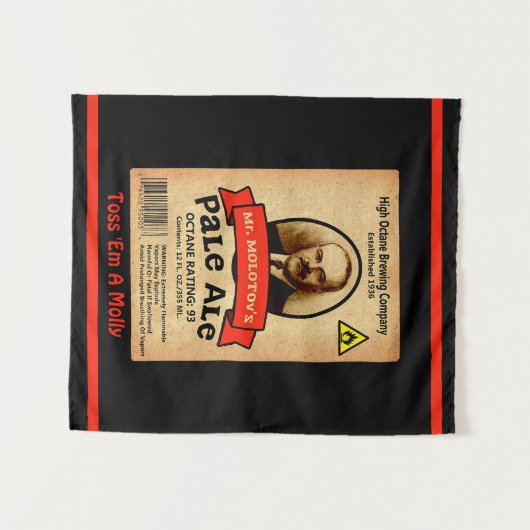 モロトフ氏のエール淡い色のレーベル タペストリー (正面(横))