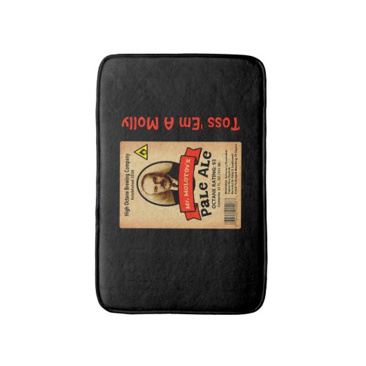 モロトフ氏のエール淡い色のレーベル バスマット (正面縦)